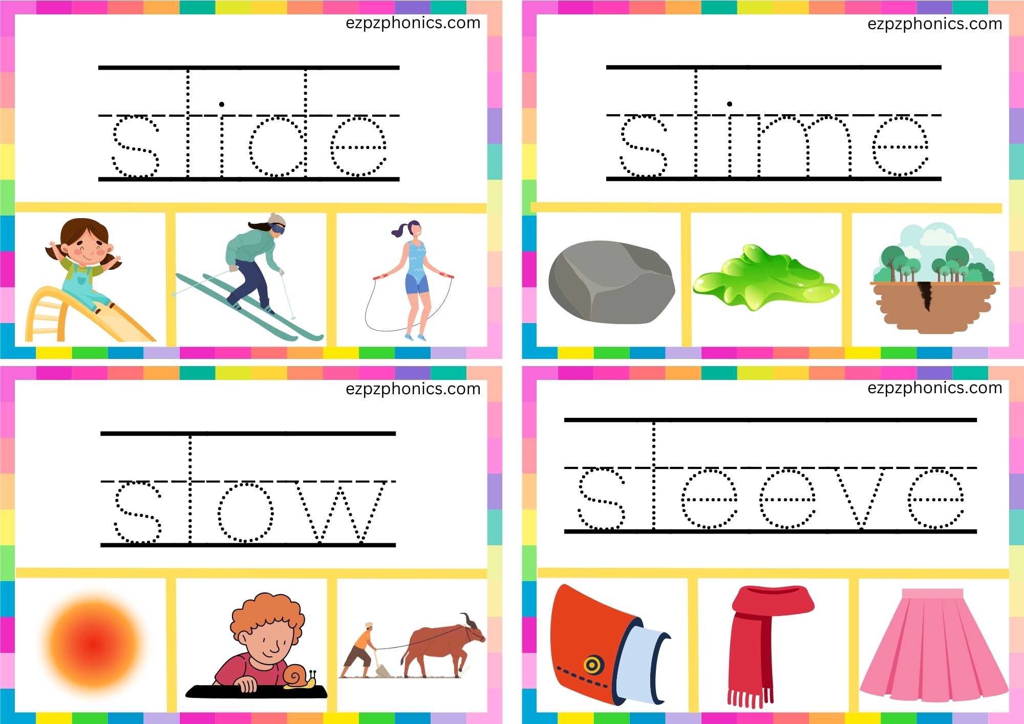 SL Beginning Blends Clip Cards Trace The Words And Clip The Correct Images Set 2
